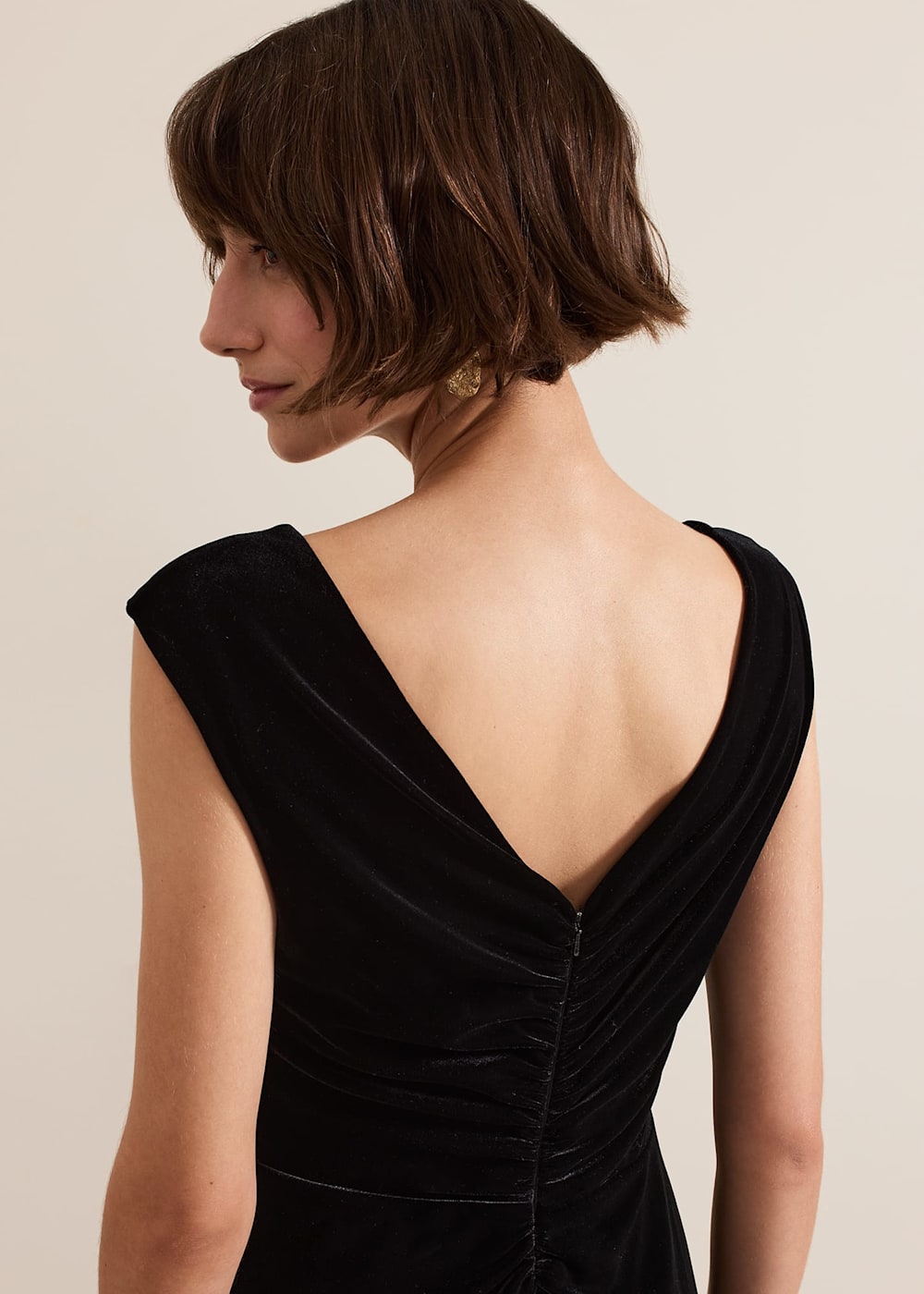 Donna Black Velvet Maxi Dress Phase Eight UK