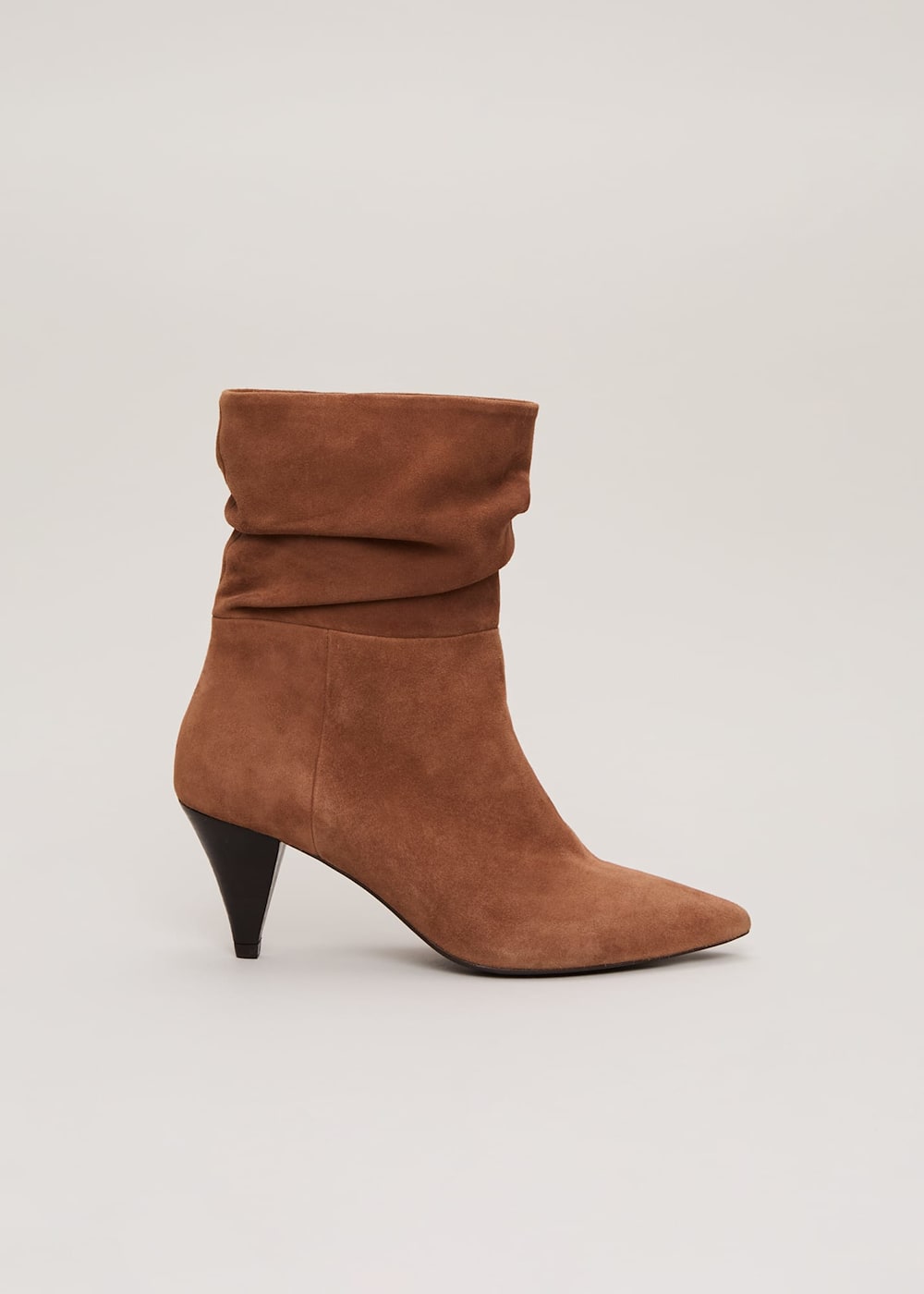 Brown Suede Cone Heel Western Boot Phase Eight UK