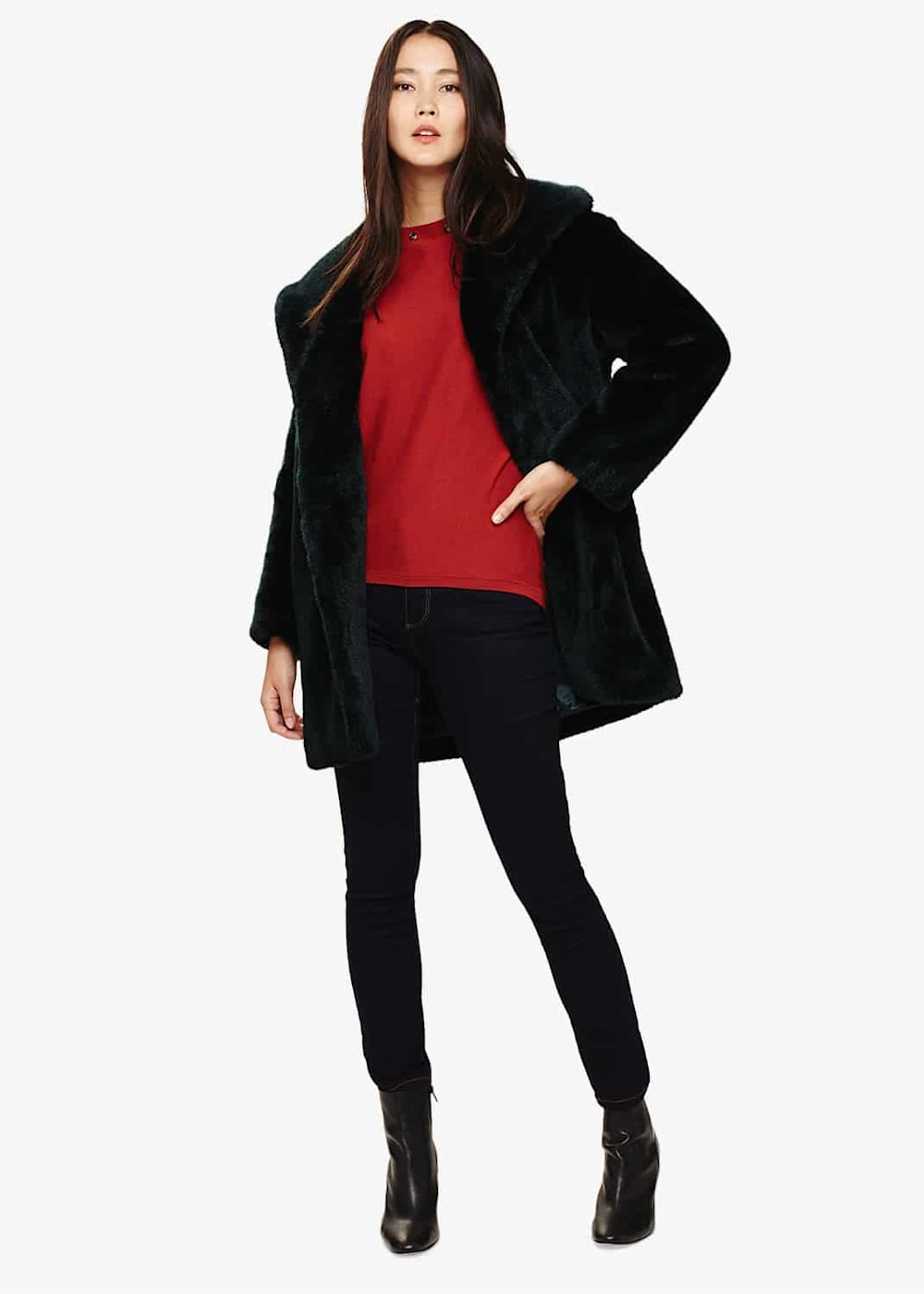 Beckie faux fur coat top