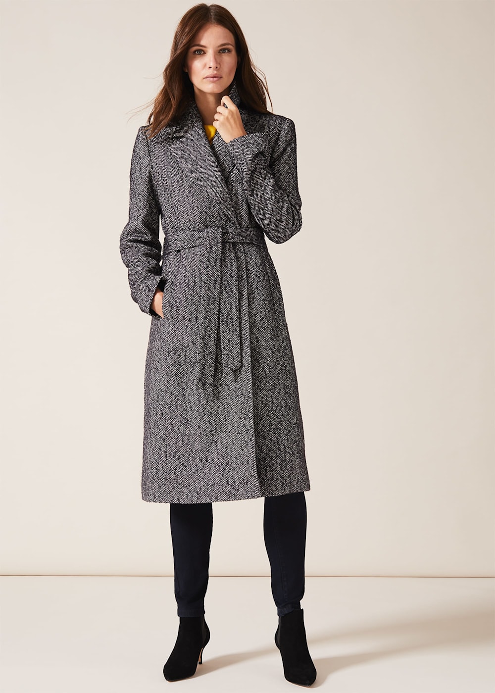 Belted tweed coat hotsell