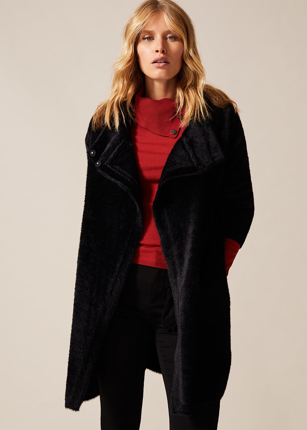 Fiona fluffy knit coatigan store