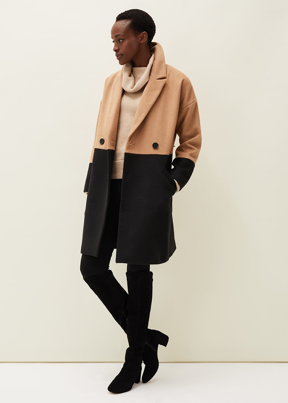 Colour block coatigan on sale