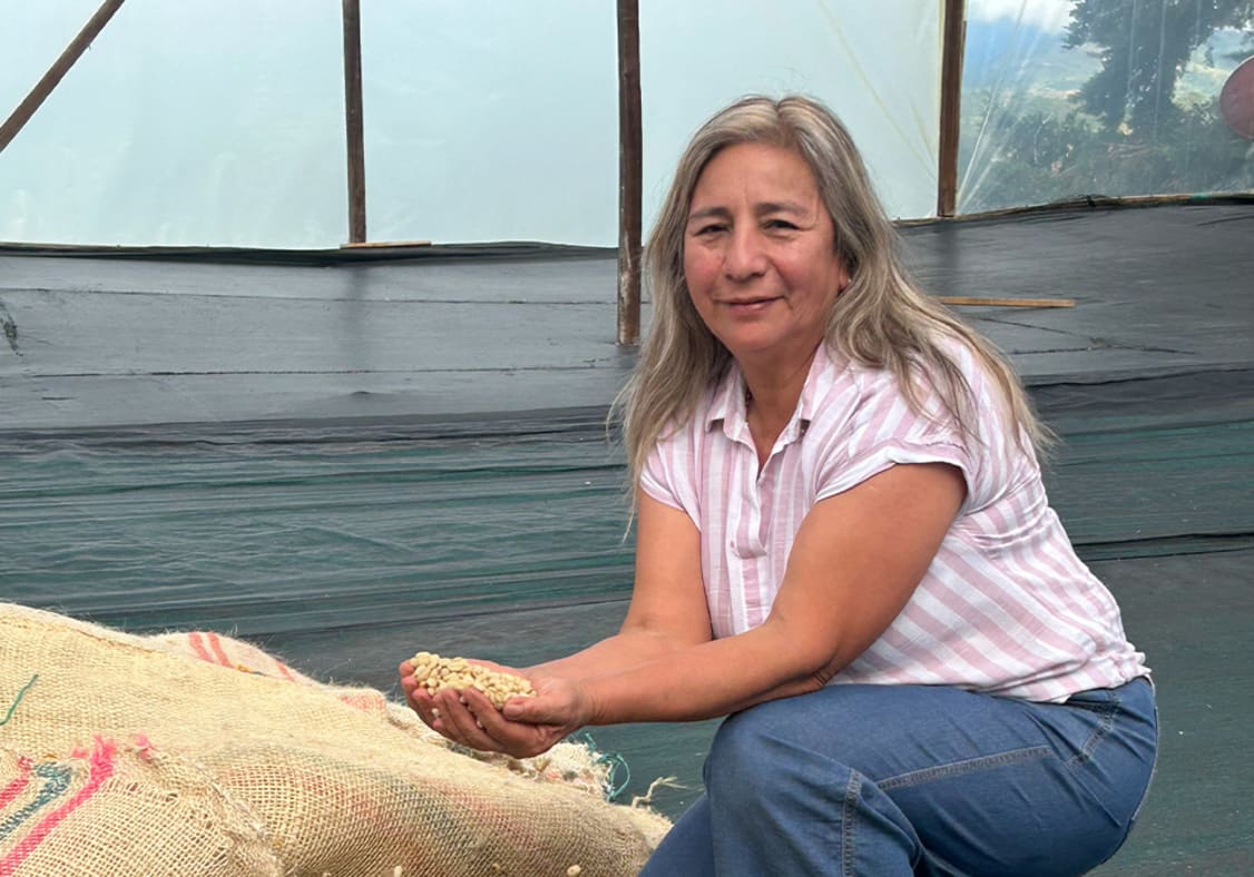 Maria Bercelia, owner of the Los Ángeles farm in Colombia.