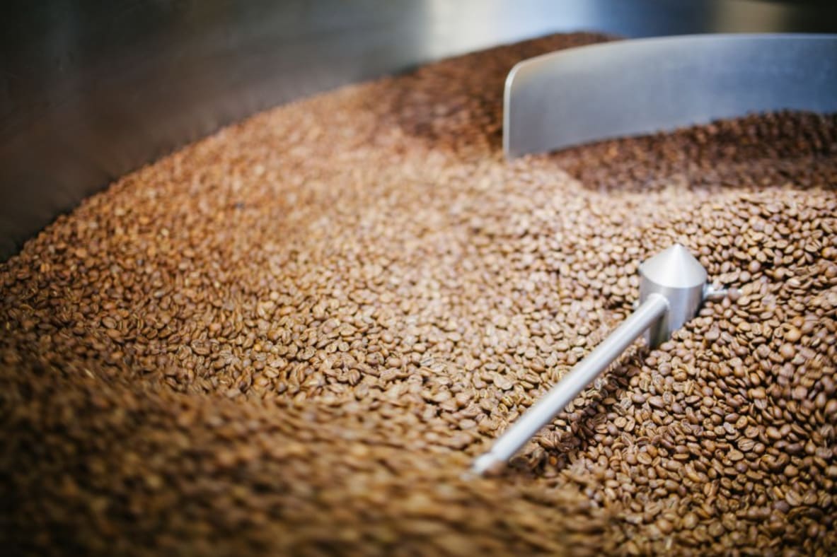 Coffee beans roasting