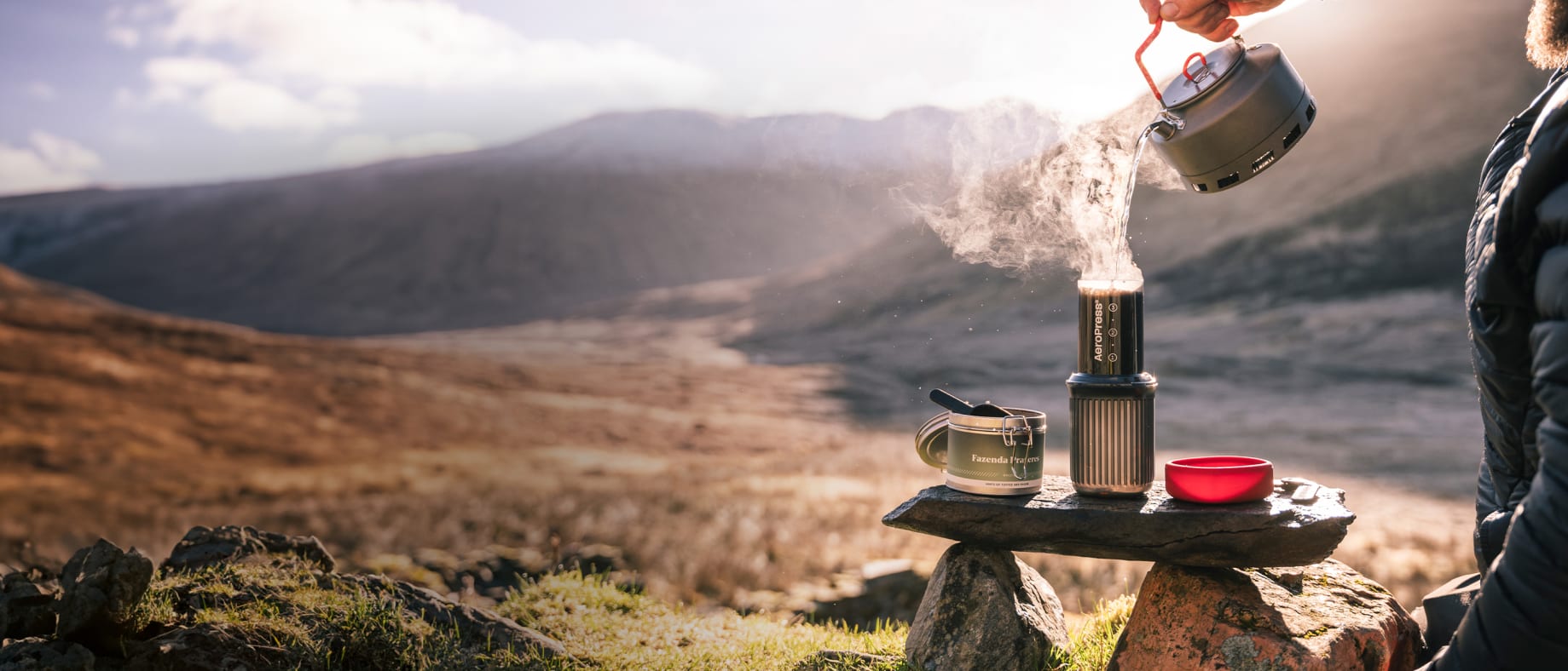 Everything you need for an ultimate coffee experience in the wild.