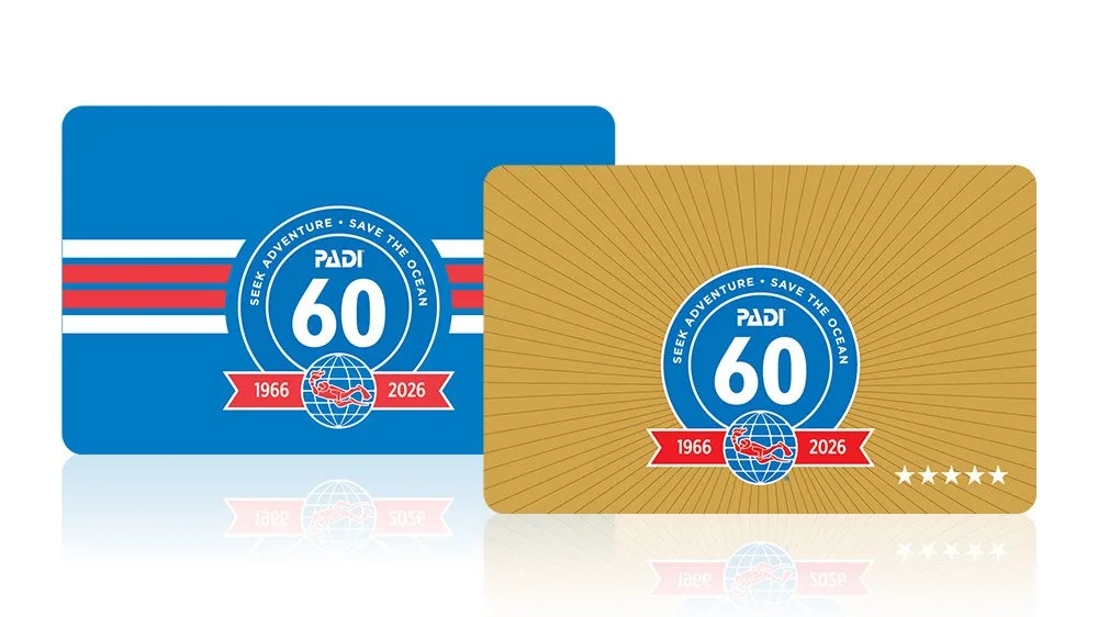 Standaard fysieke kaart voor het 60-jarig jubileum van PADI