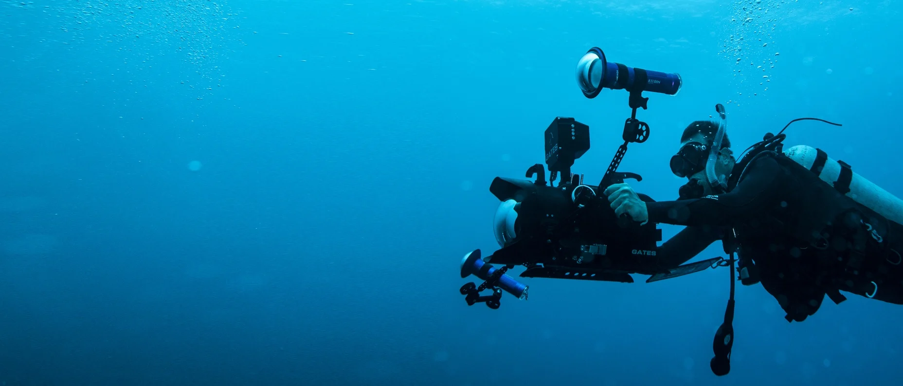 scuba diver with a underwater camera