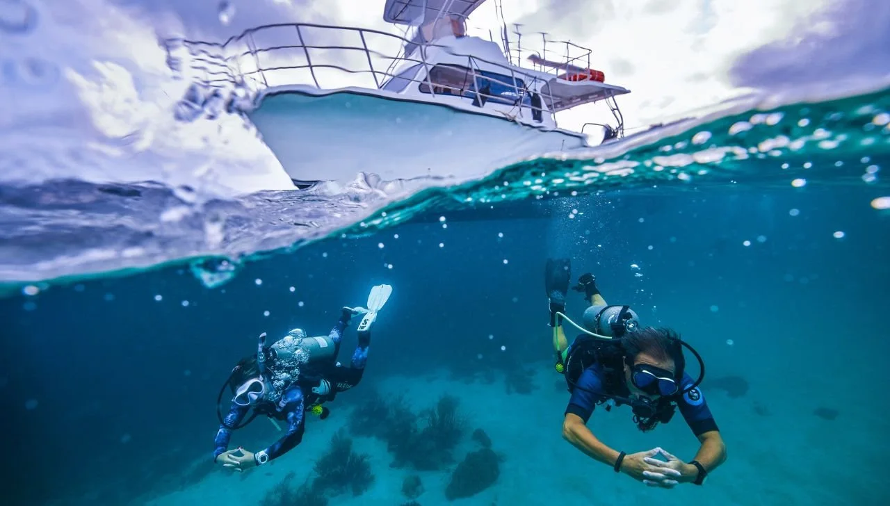 two divers underwater