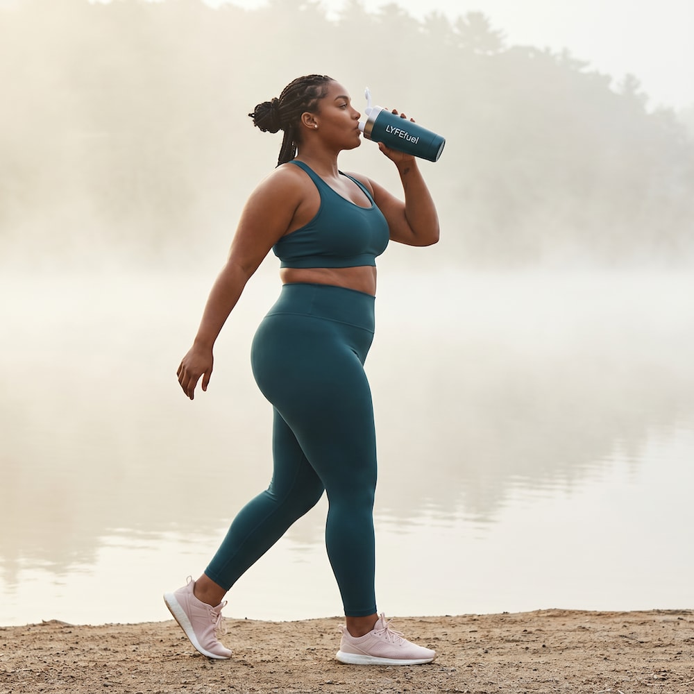 Person holding LyfeFuel shaker bottle
