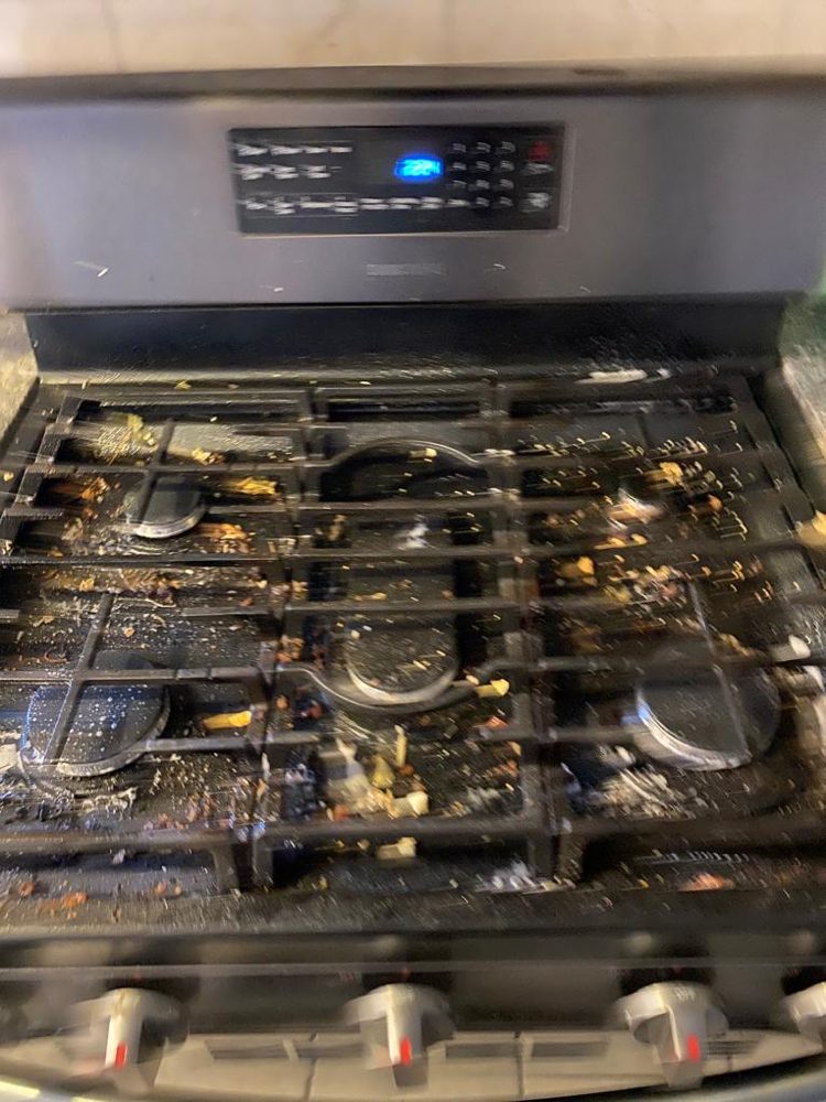 Dirty Oven burner After