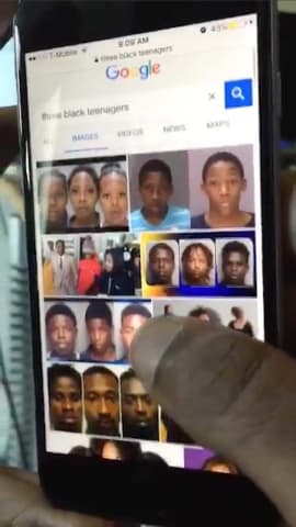 Search 'three black teenagers' on Google and this is what you see