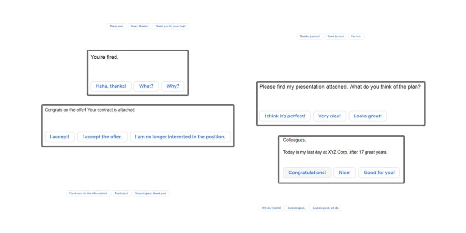 Gmail Smart Reply goofed w/ 'Sent from my iPhone'