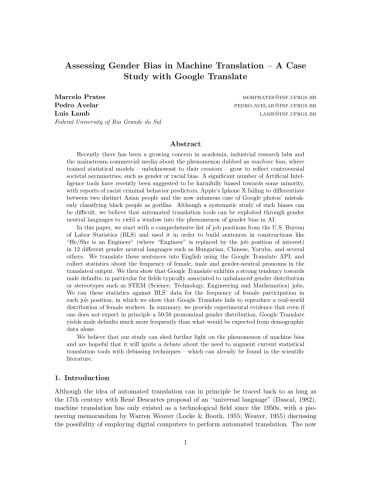 Assessing Gender Bias in Machine Translation -- A Case Study with Google Translate