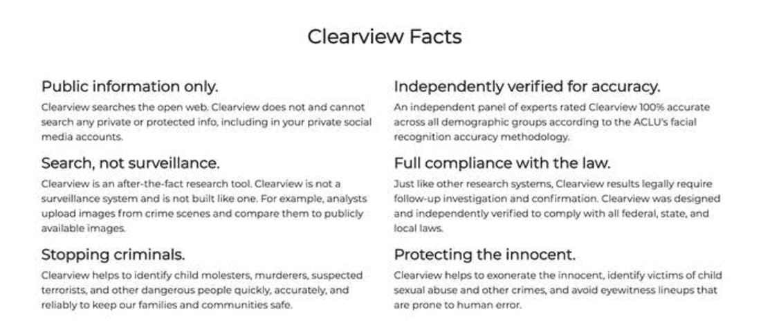 ACLU calificó el estudio de precisión de reconocimiento facial de Clearview AI como "absurdo"