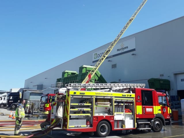 Major fire breaks out at Ocado warehouse after three robots collide