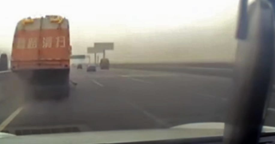 A Tesla Crashed into and Killed a Road Sweeper on a Highway in China