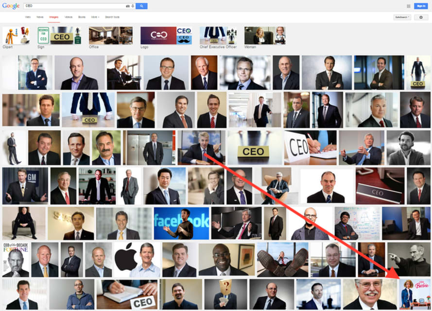 Google Search thinks the most important female CEO is Barbie