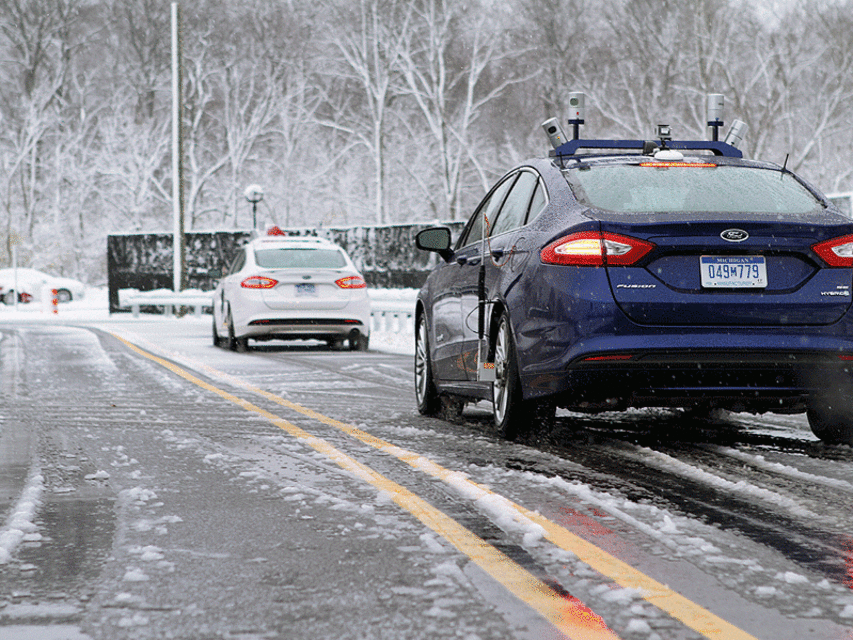 Los autos autónomos sucumben a la ceguera de la nieve a medida que desaparecen los carriles de conducción