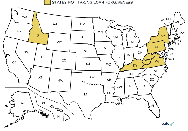 states not taxing forgiveness