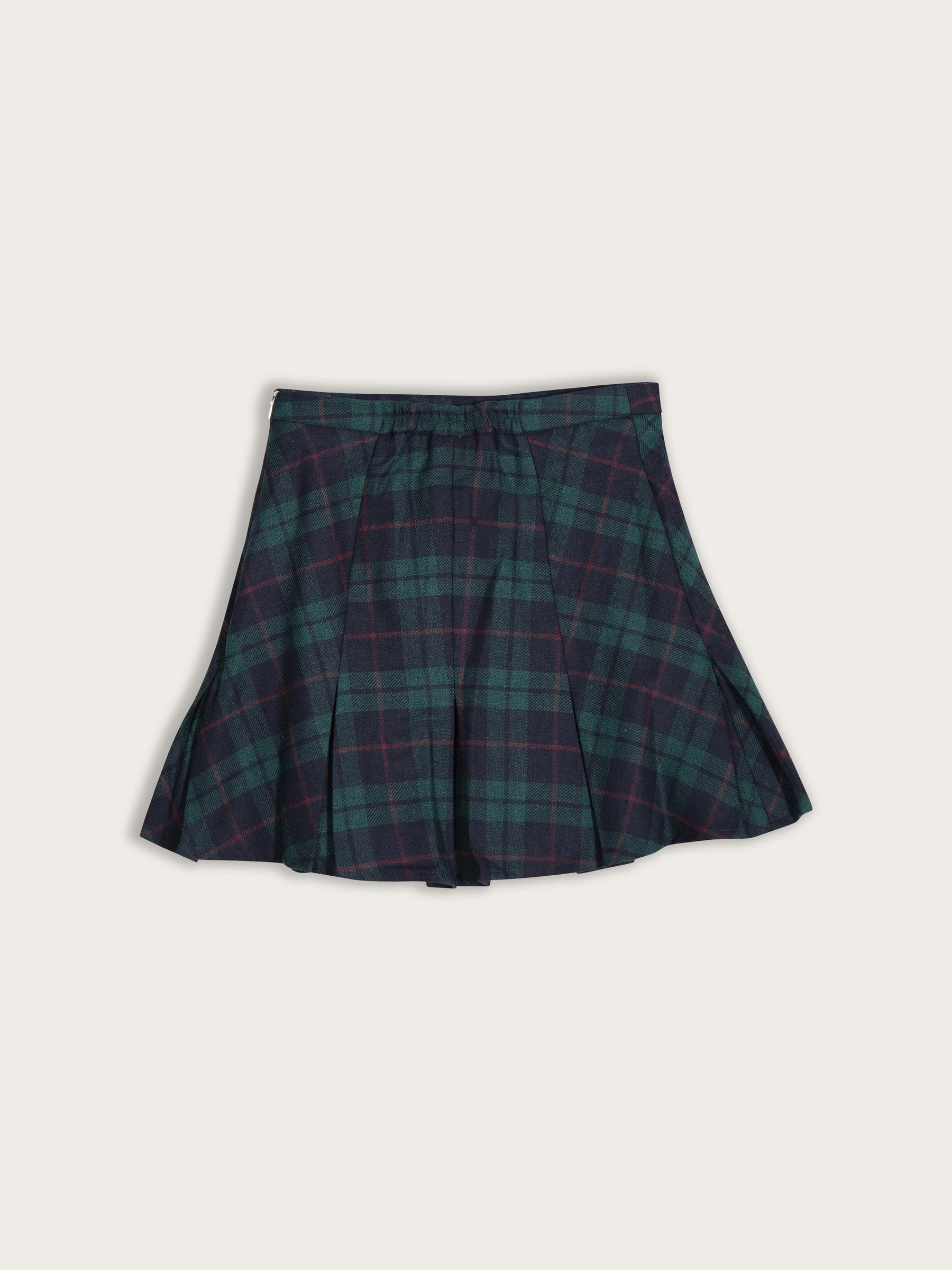 Jupe Plissée à Carreaux Marks And Spencer – Femme Taille 10 – Marron, Laine Vintage