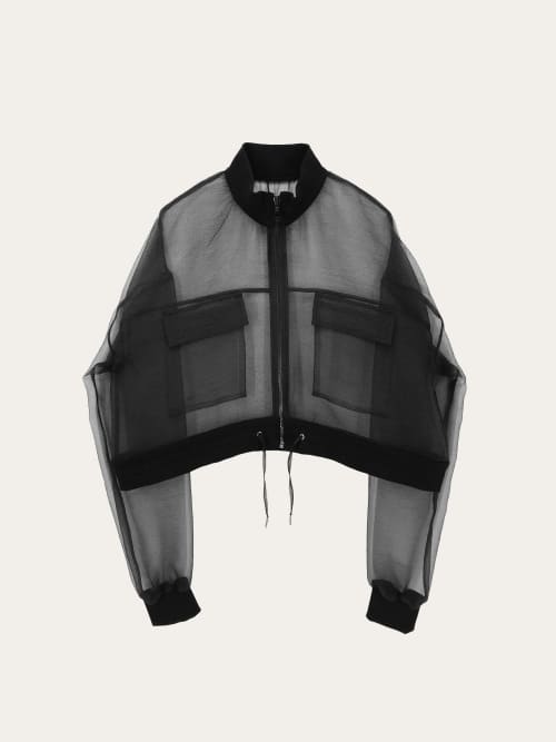 Photo de la pièce Bomber noir transparent disponible à la location en ligne ou dans notre showroom à Paris
