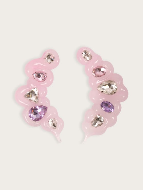 Photo de la pièce Boucles silicone roses à diamants disponible à la location en ligne ou dans notre showroom à Paris