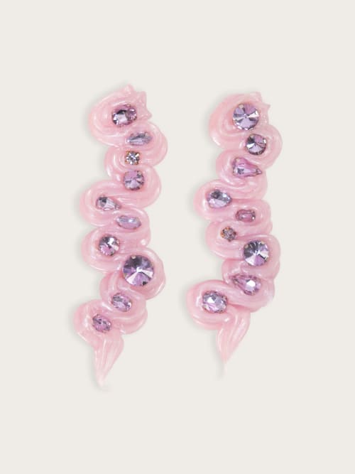 Photo de la pièce Boucles silicone violettes à diamants disponible à la location en ligne ou dans notre showroom à Paris
