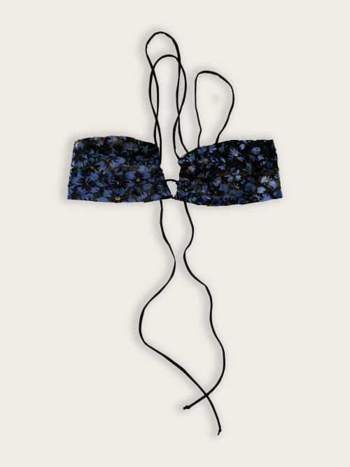 Brassière à fleurs en velours