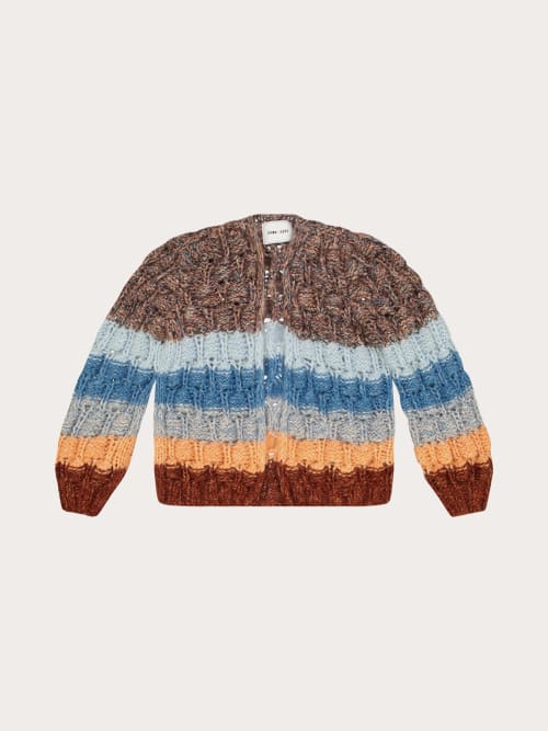 Photo de la pièce Cardigan en maille texturé multicolore disponible à la location en ligne ou dans notre showroom à Paris