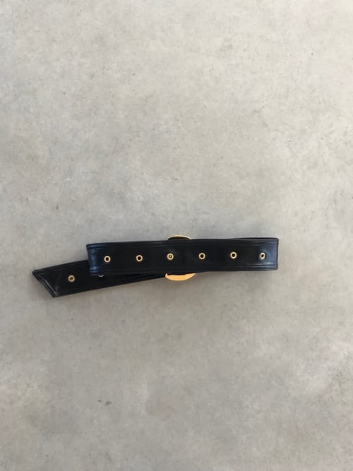 Ceinture Balmain en Denim Ciré Noir