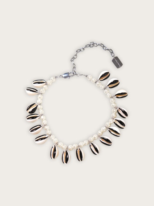 Collier Coquillages Poppers Noir