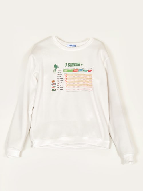 Photo de la pièce Crewneck Blanc Imprimé disponible à la location en ligne ou dans notre showroom à Paris