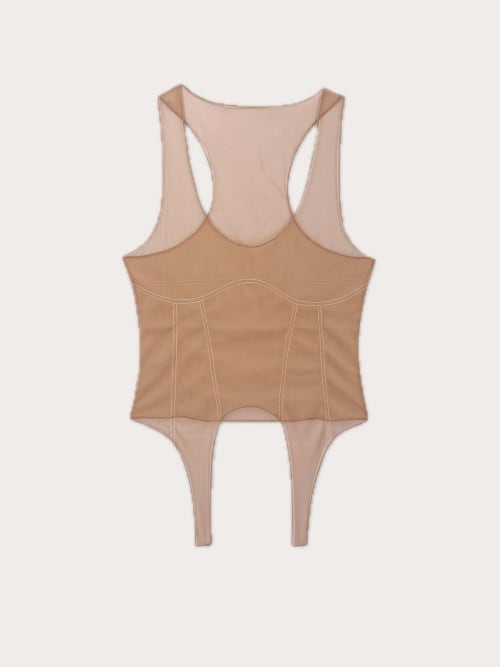 Photo de la pièce Débardeur transparent beige disponible à la location en ligne ou dans notre showroom à Paris