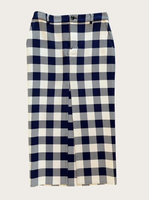 Photo de la pièce Jupe vichy parme en laine disponible à la location en ligne ou dans notre showroom à Paris