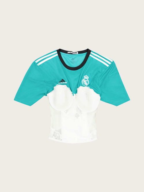 Photo de la pièce Maillot corset Real Madrid disponible à la location en ligne ou dans notre showroom à Paris