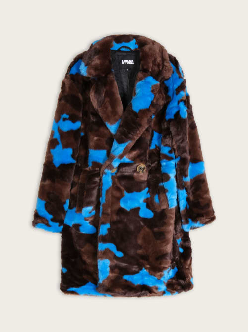 Manteau Camouflage Effet Fourrure