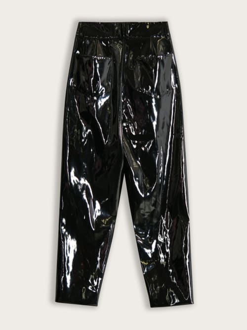 Photo de la pièce Pantalon Balmain Large à Pinces en Vinyle Noir disponible à la location en ligne ou dans notre showroom à Paris