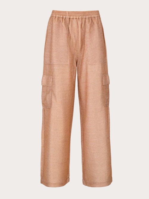 Photo de la pièce Pantalon cargo cuivre pailleté disponible à la location en ligne ou dans notre showroom à Paris