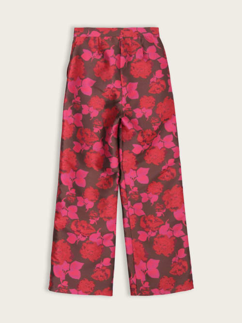 Photo de la pièce Pantalon Droit Fleuri Rouge disponible à la location en ligne ou dans notre showroom à Paris