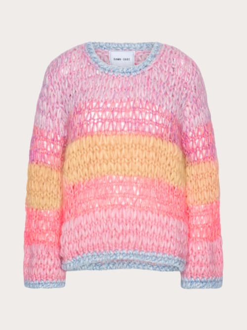 Photo de la pièce Pull en maille manches longues rose et orange disponible à la location en ligne ou dans notre showroom à Paris