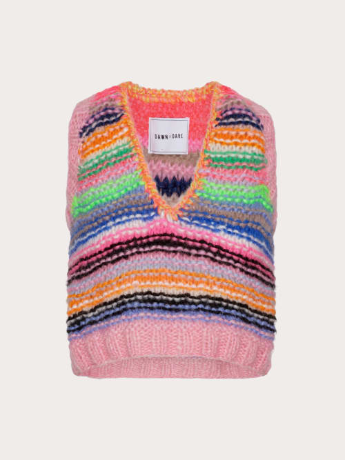Photo de la pièce Pull sans manches en mailles rayé disponible à la location en ligne ou dans notre showroom à Paris