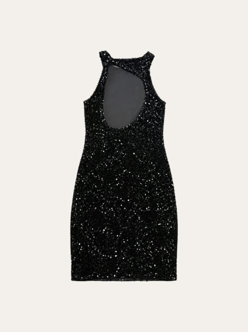 Photo de la pièce Robe à paillettes col serré disponible à la location en ligne ou dans notre showroom à Paris
