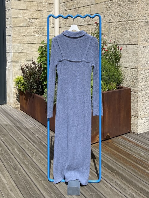 Robe Bleue En Maille