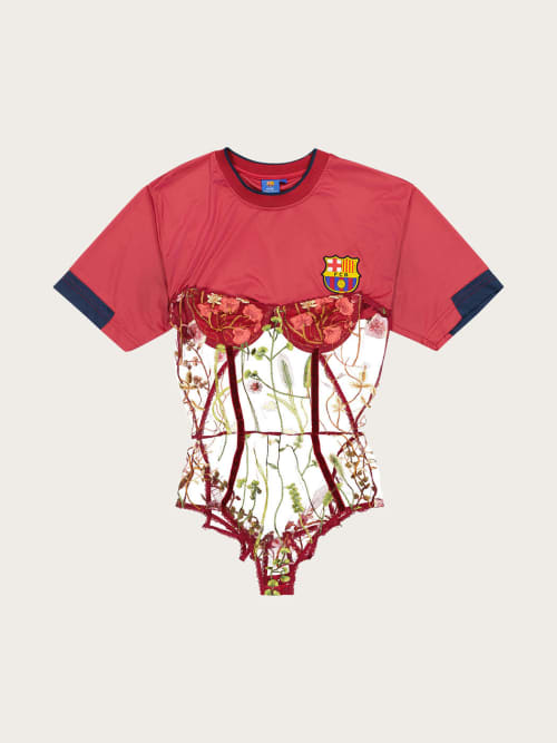 Photo de la pièce Robe corset FC Barcelone disponible à la location en ligne ou dans notre showroom à Paris