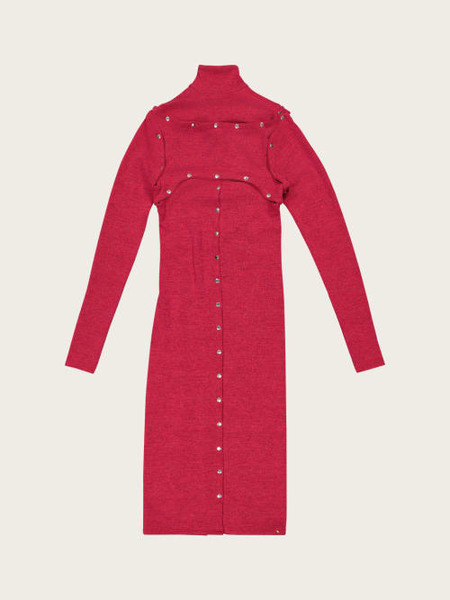 Photo de la pièce Robe en laine à boutons-pression disponible à la location en ligne ou dans notre showroom à Paris
