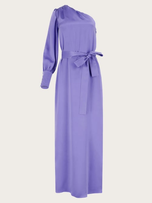 Robe épaule denudé violette