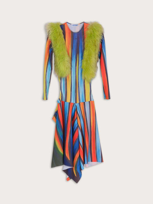 Photo de la pièce Robe rayée bi-matière  disponible à la location en ligne ou dans notre showroom à Paris