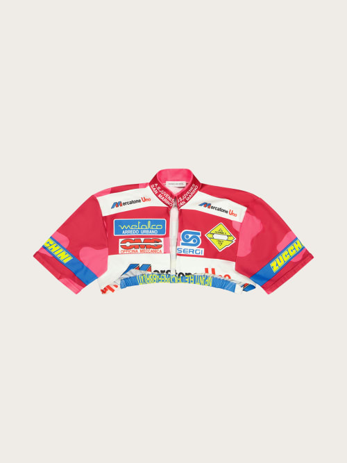 Photo de la pièce Top manches upcyclé rose disponible à la location en ligne ou dans notre showroom à Paris