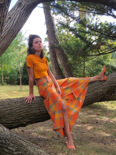 Photo du look Portefeuille et Madras Orange