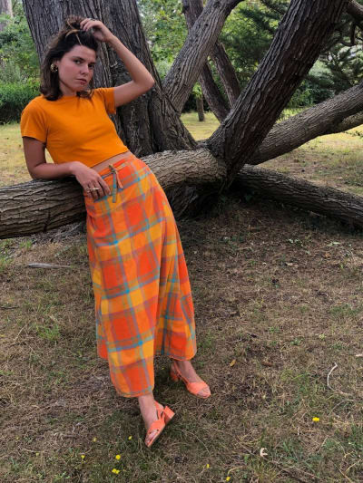 Photo du look Portefeuille et Madras Orange